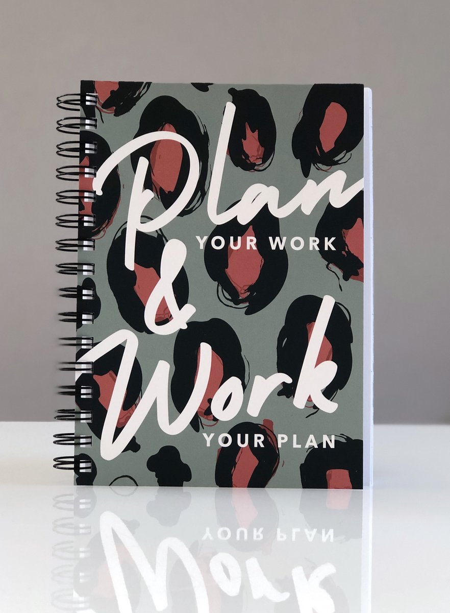 Planner "Plan Your Work Panter " A5 formaat + Kaart - Weekplanner