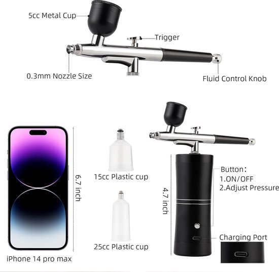 Airbrush Set Met 3 Kleuren Foundation