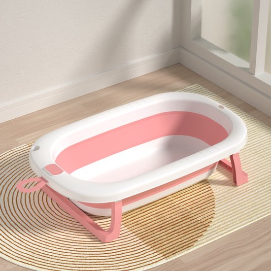 Baignoire bébé pliable Bebies First rose et blanc
