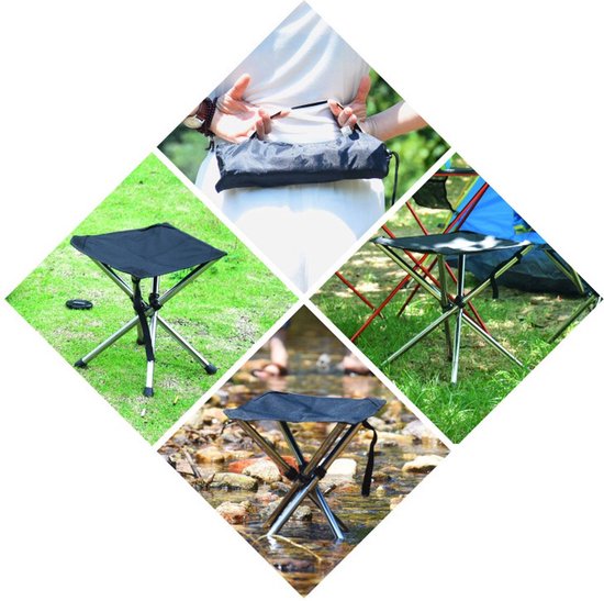 Somstyle Viskrukje Opvouwbaar - 30.5x30.5x36 CM - Camping Krukje Inklapbaar - Reiskruk - Lichtgewicht - Zwart van Merkloos — afbeelding 4