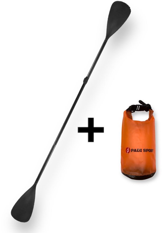 Padisport - Kajak Peddel + waterproof bag 2L - roeispaan - peddels - peddel verstelbaar - super licht - peddel - sup paddle