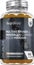WeightWorld Multivitaminen Man - 90 vegan gummies - 12 belangrijke vitaminen en mineralen - Met Maca en Panax Ginseng