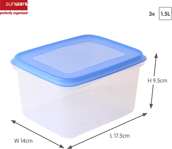 Sunware - Boîtes de congélation Club Cuisine 1,5L - Set de 15