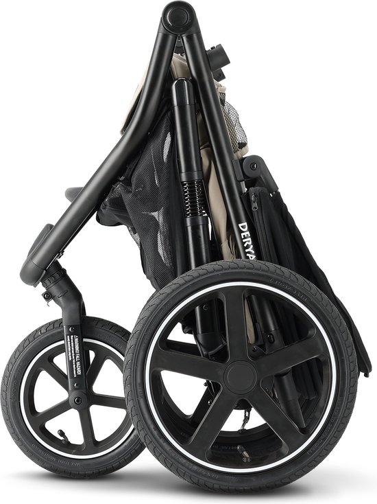 Deryan Bolt hardloop kinderwagen - Jogging buggy - Muggennet - Creme