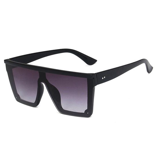 Zonnebril vierkant - Zonnebrillen - Festival bril - Rave bril - Glasses - Zwart - Grijs glas van Merkloos — afbeelding 5