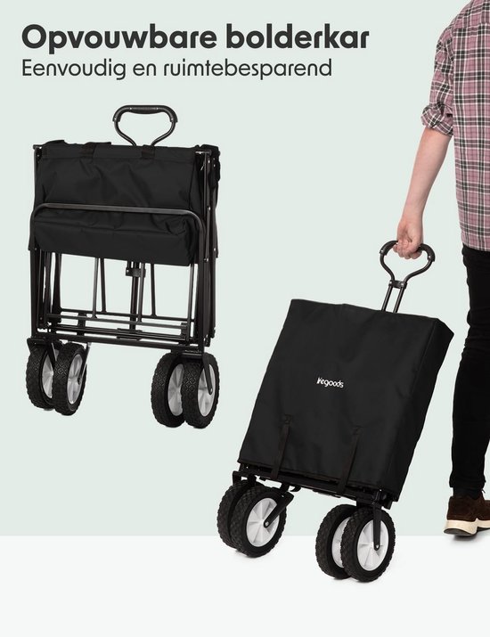 FALKO GO Elektrische Opvouwbare Bolderkar - Motorwagen Met Brede Banden Voor Strand, Camping & Tuin, Tot 60 Kg