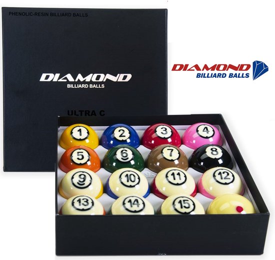 Diamond Ultra-C TV 57,2mm Phenolic Pool Balls - Set Professionele Fenolhars Poolballen