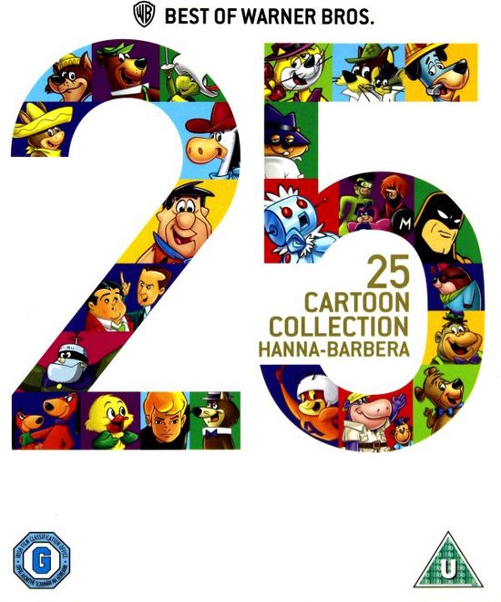 Hoes van DVD met het cijfer 25 gevormd door Warner Bros tekenfilmfiguren. Tekst: BEST OF WARNER BROS. 25 CARTOON COLLECTION HANNA-BARBERA.
