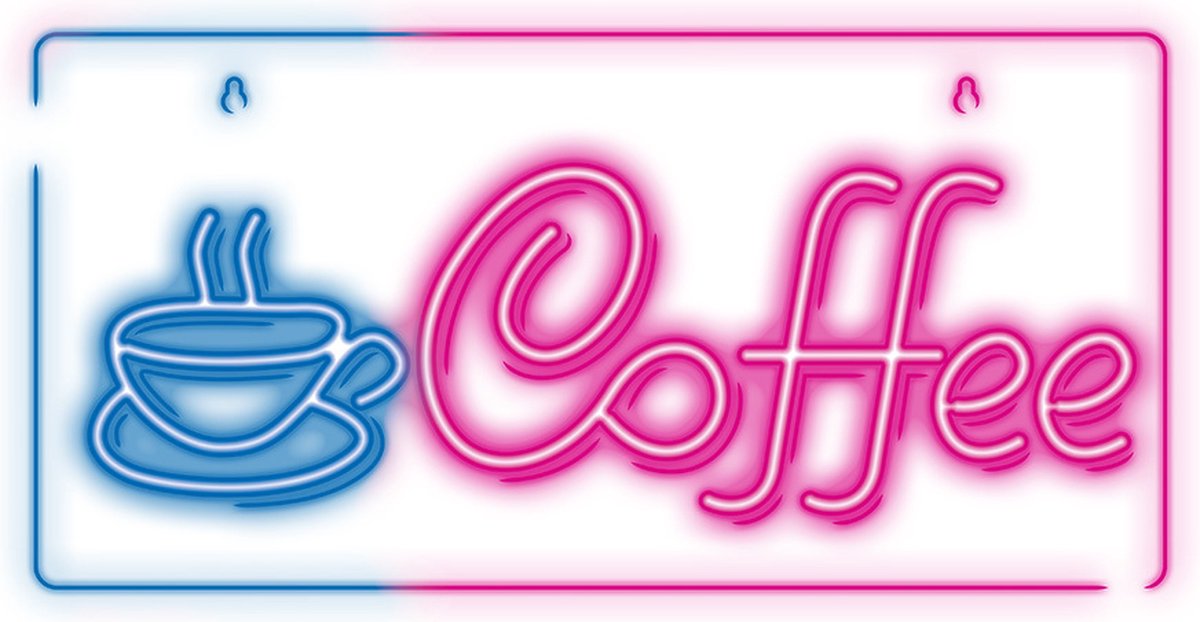 Forever Light Neon PLEXI LED COFFEE pink blue NNE11 Lichtdecoratie figuur
