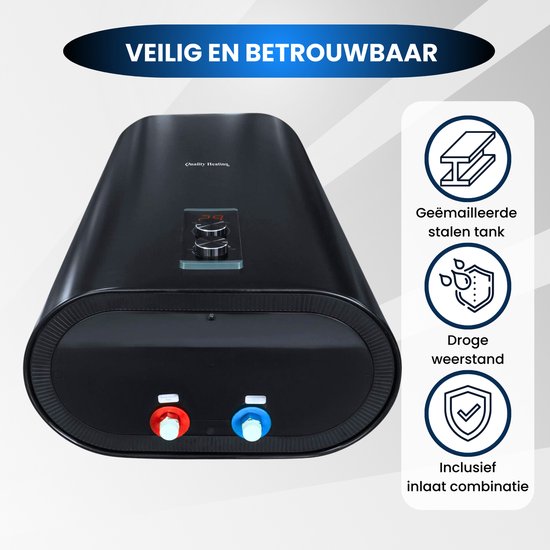 80 Liter Quality Heating dual elektrische boiler met digitale bediening - energieklasse B - energiezuinig