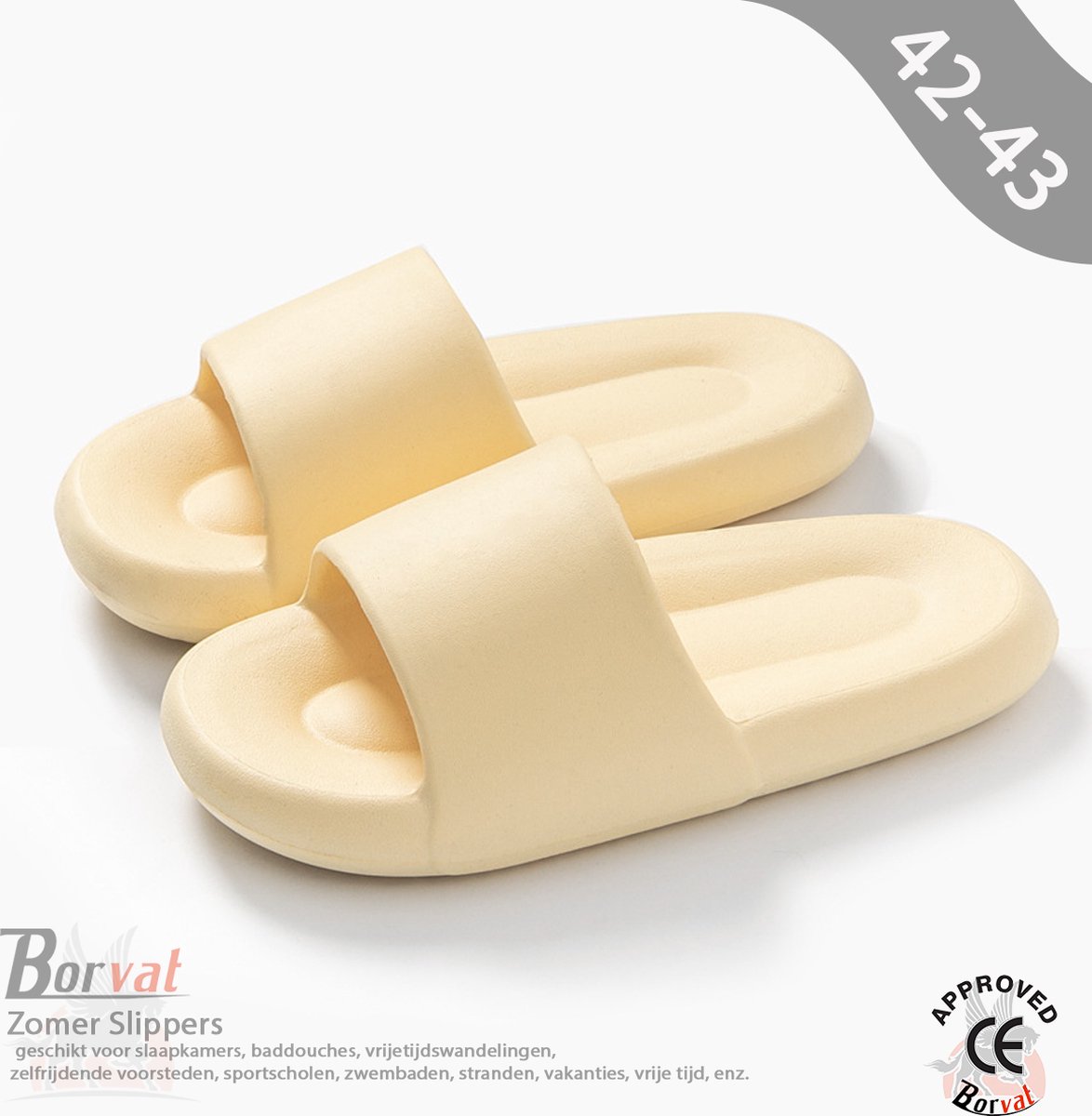 Borvat Zomer Slippers Wolk Zachte Slippers Paar Thuis Outdoor Slipper Zomer Strand Slaapkamer Schoenen Dames Slippers Dikke Bodem Sandalen Unisex Geel
