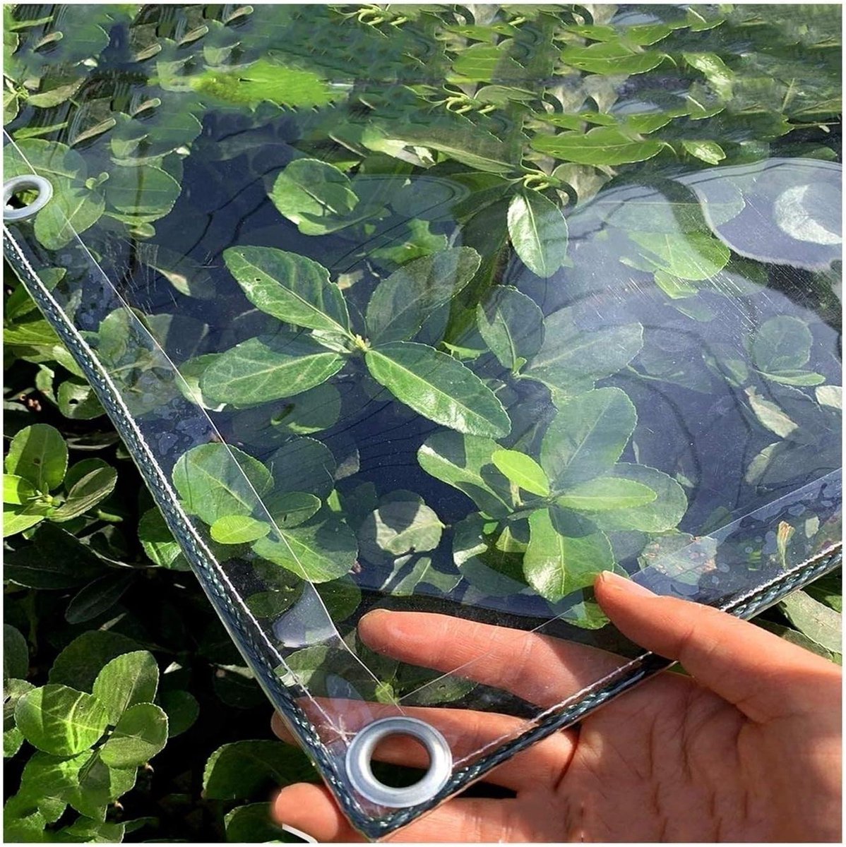 Transparant Zeildoek met Oogjes Waterdicht PVC Multifunctionele Plantenhoes AMSXNOO Gazebo Buiten Barbecue Helder 03 mm Maat: 18 x 4 m transparent tarp