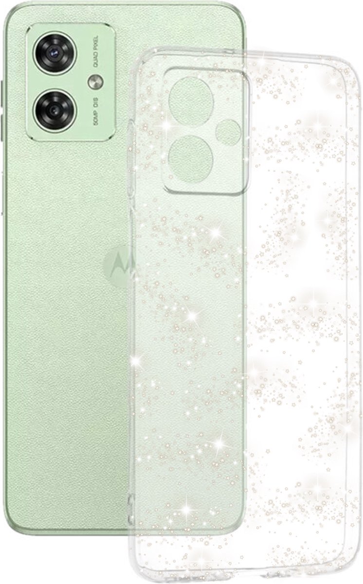 Techsuit Sparkle Skin Glitter Back Cover hoesje voor Motorola Moto G54 - Transparant