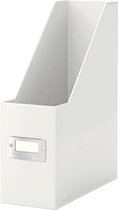 Leitz WOW Click & Store Stevige Tijdschriftenhouder - Lectuurbak - 77% Gerecycled Karton - 10.3 x 33 x 25.3 Cm (BxHxD) - Wit