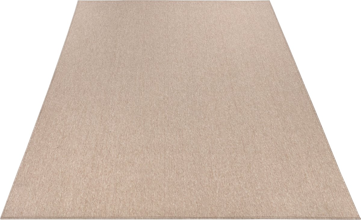 Paco Home Vloerkleed Woonkamer Laagpolig Wasbaar In Wasmachine Eenkleurig Zacht, Maat:200 cm Vierkant, Kleur:Donkerbeige