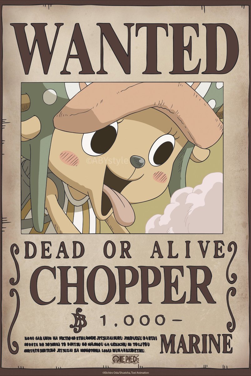 ABYSTYLE Poster One Piece - Wanted Chopper Wano 38x52cm Divers