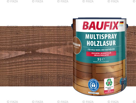 BAUFIX Multi- spray Houtbeits notenbruin 5 Liter
