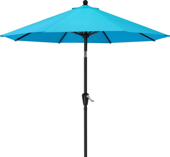 Angel Living Parasol 270 cm Tuinscherm Marktscherm Terrasparasol Taupe Rond Zonnescherm van Aluminium, Staal en Polyester UV50 (Crème
