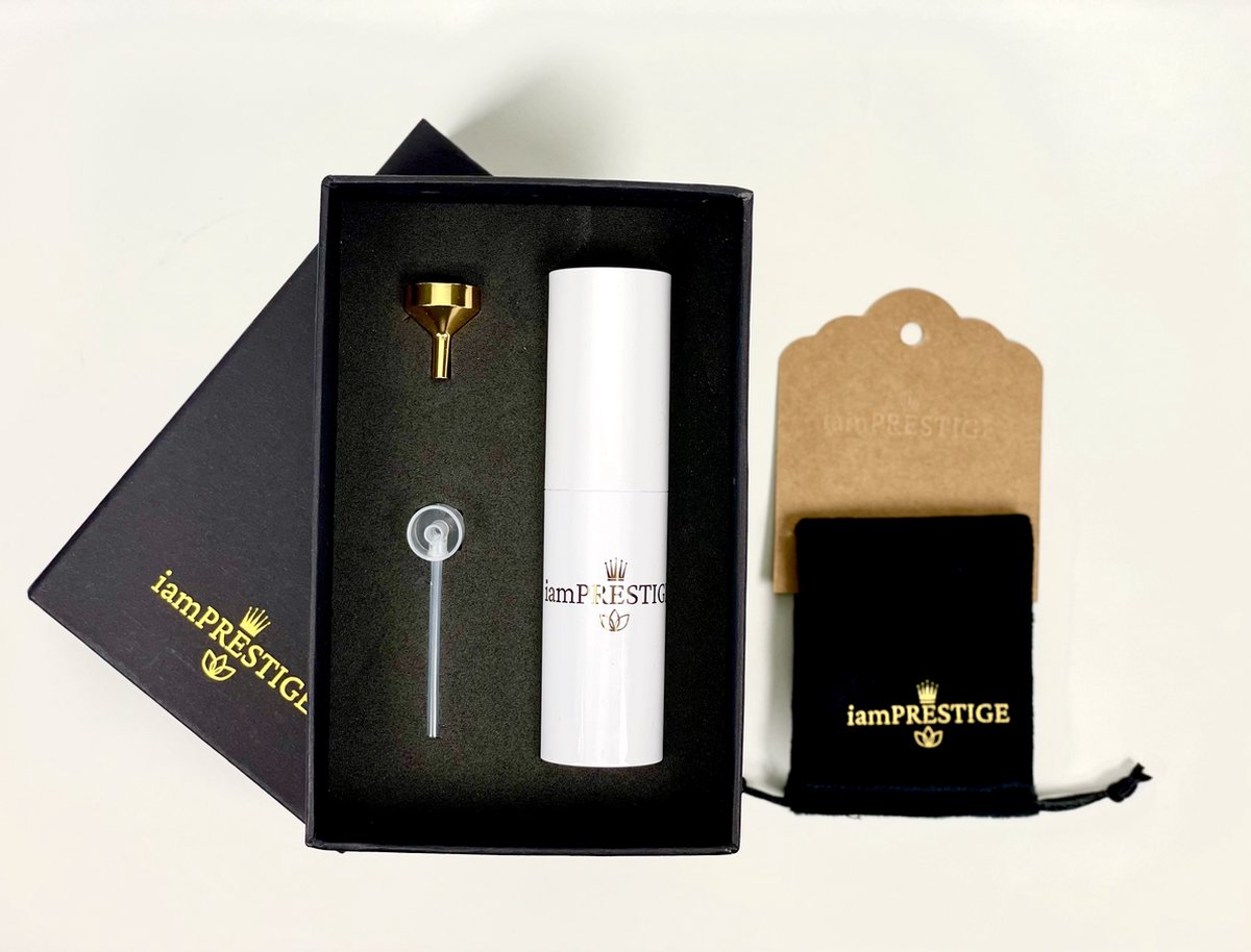 Goedkoopste iamPRESTIGE WHITE Parfum 20ml refillable Gift travel box