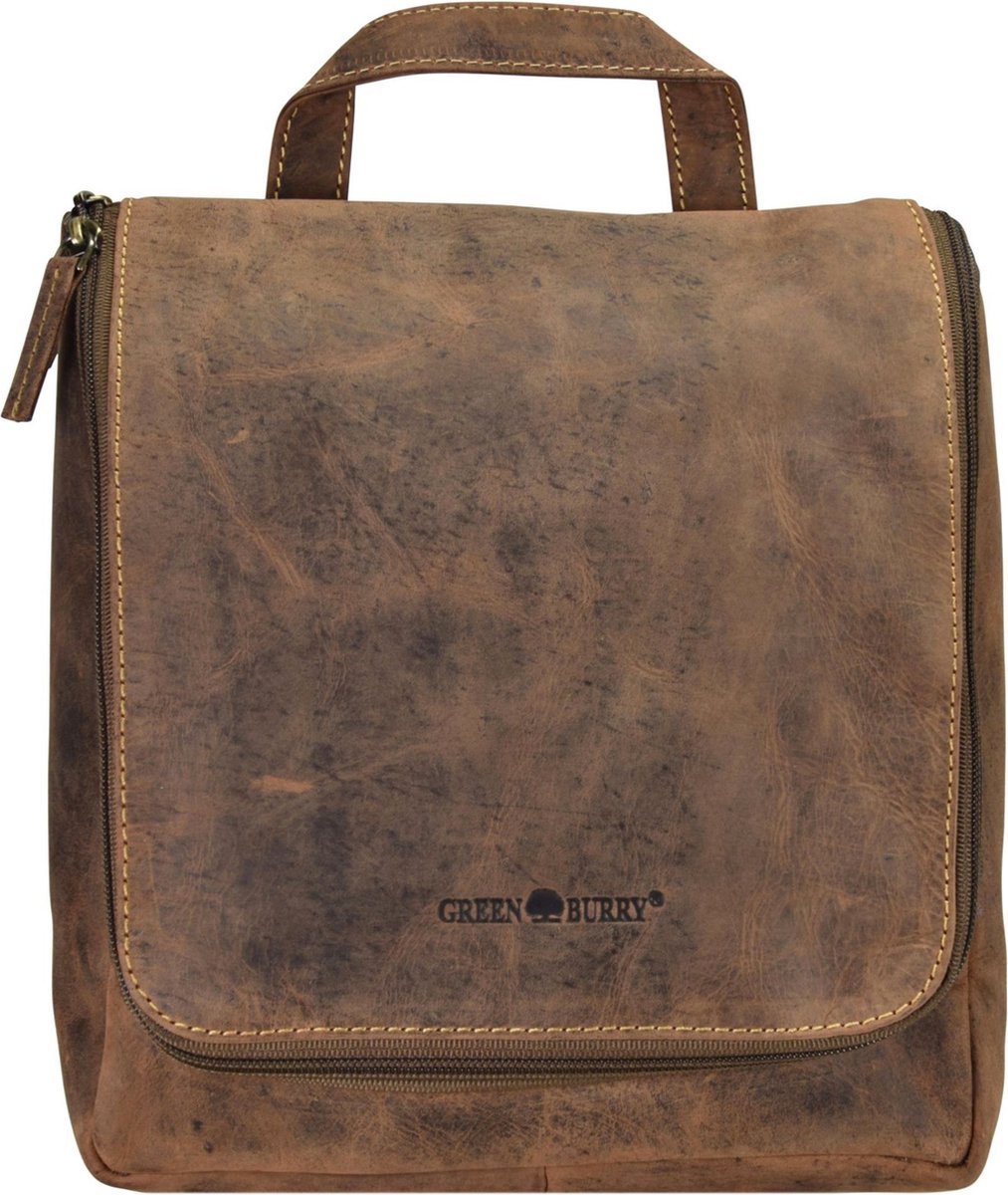 GREENBURRY toilettas Vintage Toilet Bag Brown bruine