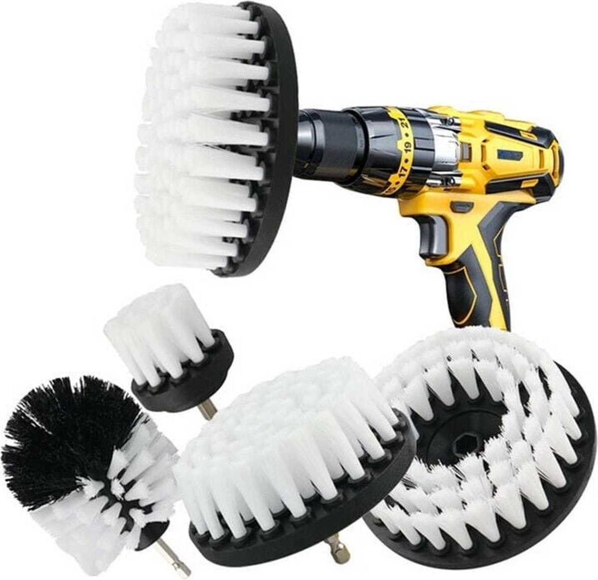 Goedkoopste Boorborstel (wit )- boorborstel autotegeltapijt badkuip keuken toilet - Borstel Boormachine - Reiniging Borstelset - Boorborstels - Set van