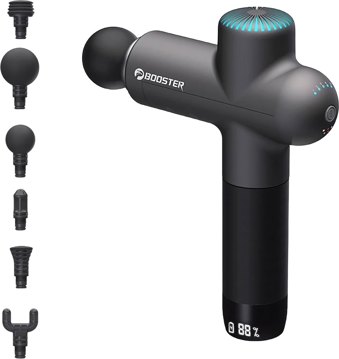 Booster Lightning Massage Gun met 6 Opzetstukken - afbeelding 2