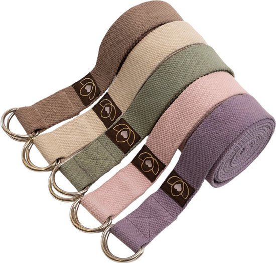 Yoga riem / strap extra lang asgroen - Lotus van Merkloos — afbeelding 4