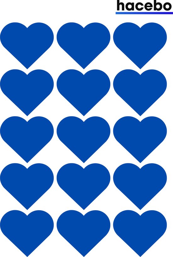 Hart stickers – 5CM – hartjes – 15 Stuks – Kobalt Blauw