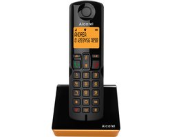 Alcatel S280 Dect Draadloze Huistelefoon, Eenvoudig en met Handige Functies (Zwart/Oranje)