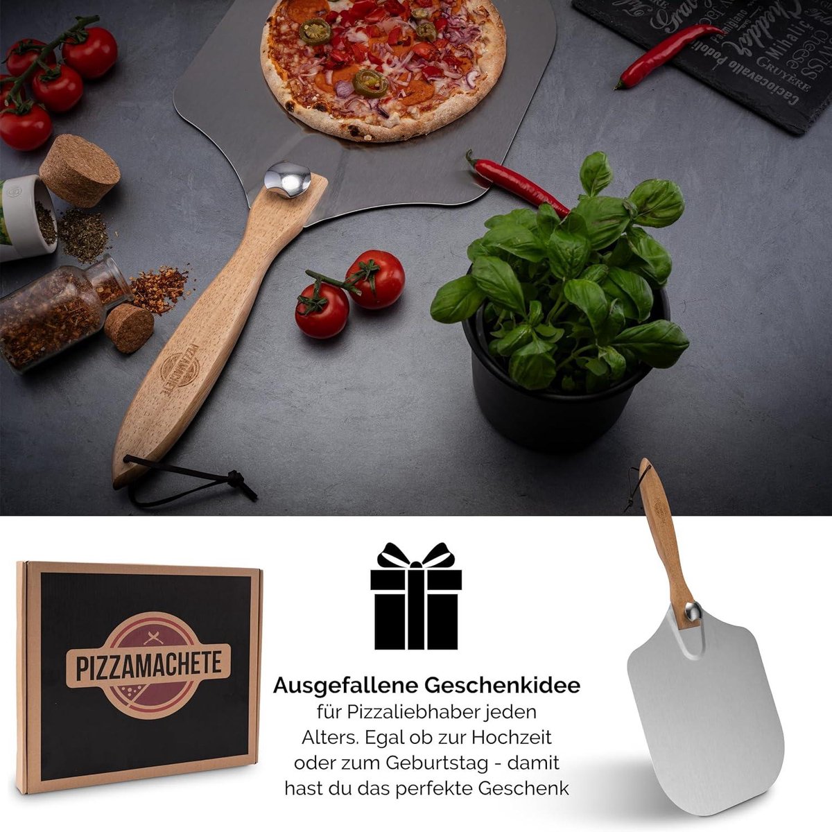 Flokoo - Pizzaschep - Houten Handvat - 30cm Pizzaschep - Pizzaspatel