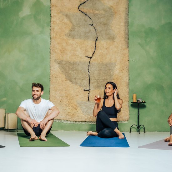 Bamboa Yogamat Blauw | 6mm | Anti-Slip | Optimale Grip | Sterke Yoga mat | Makkelijk schoon te houden van Bamboa — afbeelding 4