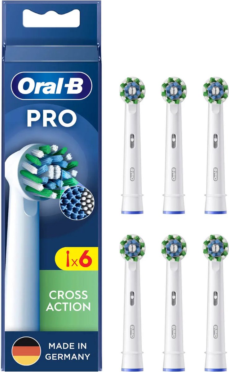 Oral-B Pro Cross Action - Opzetborstels - 6 Stuks - Grondige Reiniging