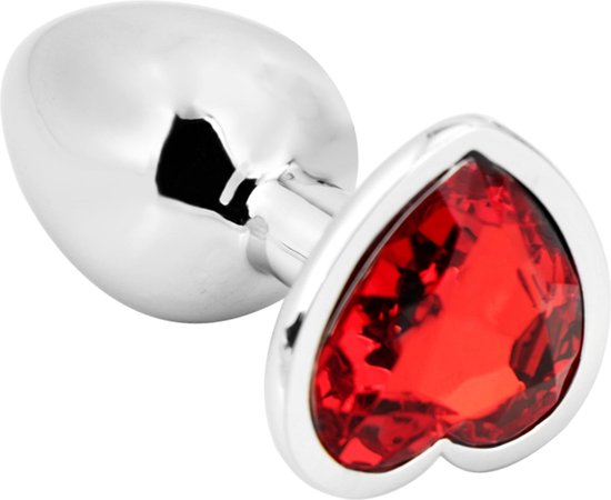 PLGZ - Plug anal en mtal forme coeur - Argent - Pierre prcieuse rouge - Disponible... | bol PLGZ - Plug anal en mtal forme coeur - Argent - Pierre prcieuse rouge - Disponible... | bol