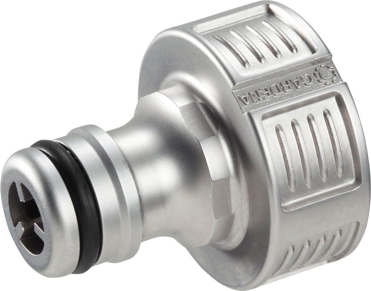 Premium kraanaansluiting 26,5 mm (G 3/4"): Adapter voor waterkranen, hoogwaardig metaal, spatvrije waterstroom, vorstbestendig, verpakt (18241-20) [Energieklasse A]