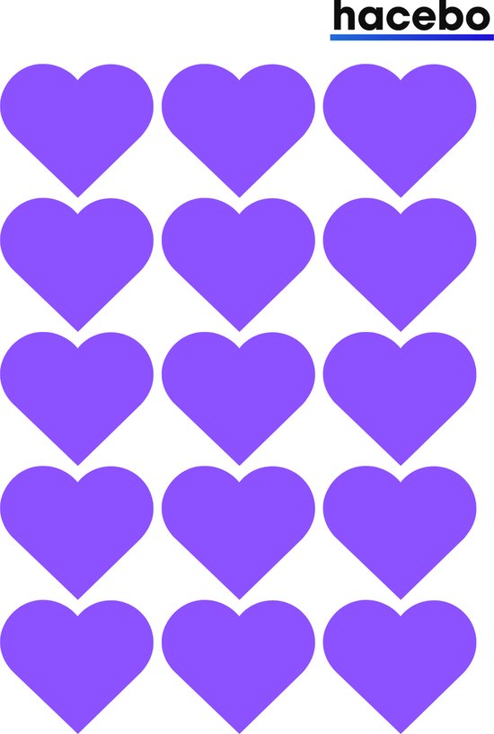 500 Stickers Mix Kleur Hart Op Een Rol - 2,5 cm - Stickers Hart - Label