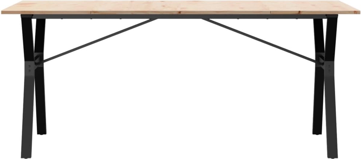 vidaXL Eettafel - Y-frame - 180x90x75 - cm - massief - grenenhout - en - staal Bruin