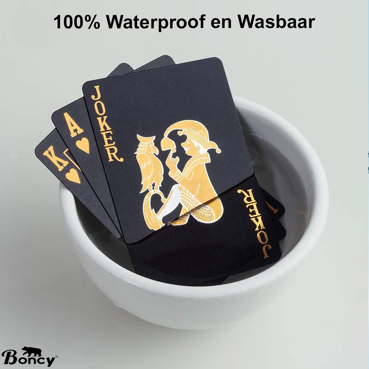 Luxe Speelkaarten - Zwart Kaartspel - 100% Plastic & Waterdicht Kaarten - Spelkaarten Pokerkaarten - Playing Cards voor Poker of Drankspel Volwassenen van Boncy — cadeau in Spellen & Speelgoed - foto 7