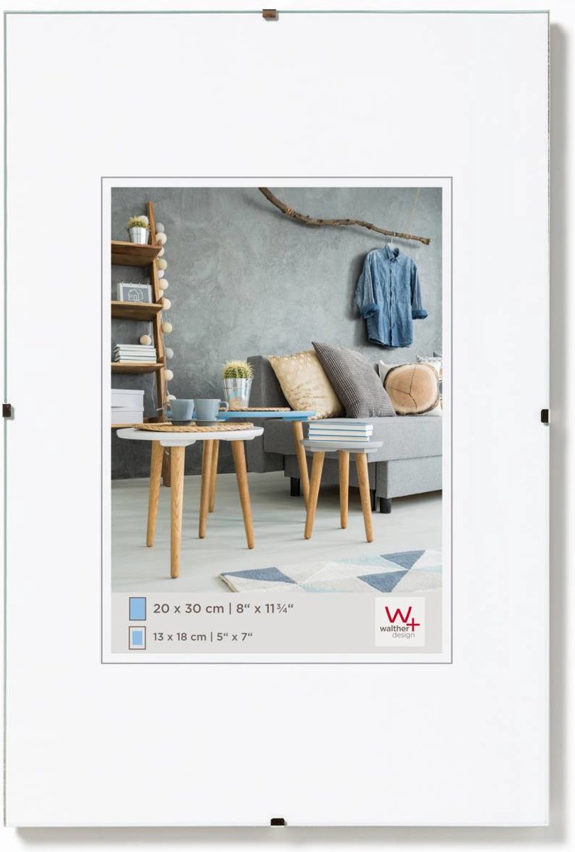 Walther Fotolijstloze schilderijhouders (clip frame) - Frameformaat 40x60 cm - Antireflecterend Glas