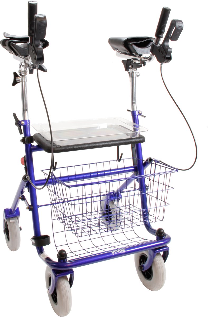 Goedkoopste Premis Provo - Rollator - 2de Generatie - Voorzien van Verkorte Onderarmschalen - Metallic Blauw