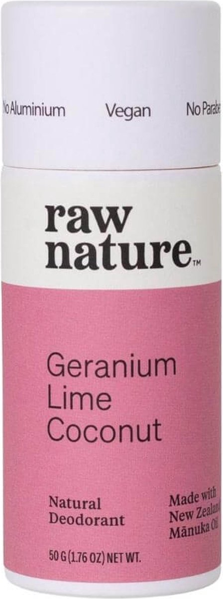 Goedkoopste Raw Nature - Natural Deodorant - Geranium Lime
