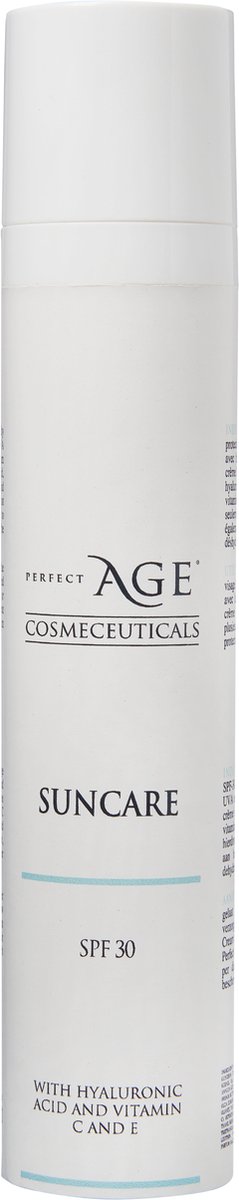 SUNCARE SPF30, Anti-Age Dagcreme met Hyaluronzuur, vitamine C & E - unieke combi van UVA en UVB filter - Perfect Age
