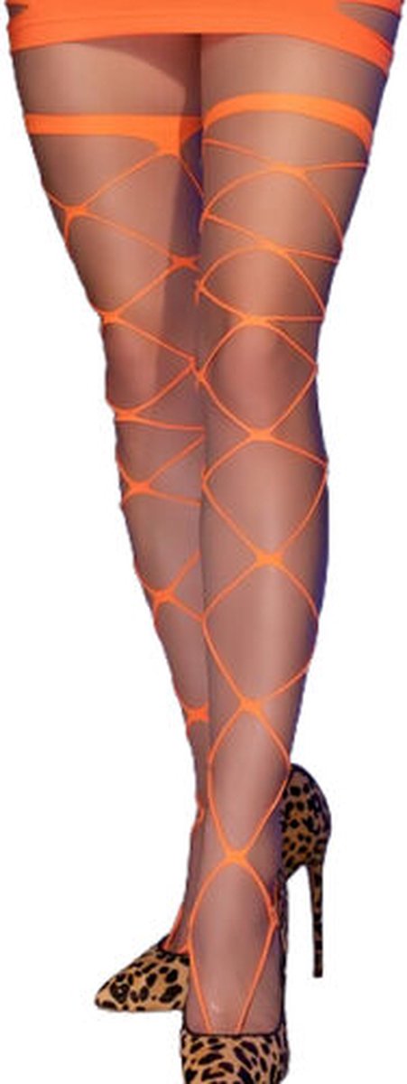 Goedkoopste CHILIROSE - CR 4706 CABARET TIGHTS ORANJE S/M | LINGERIE | SEXY LINGERIE