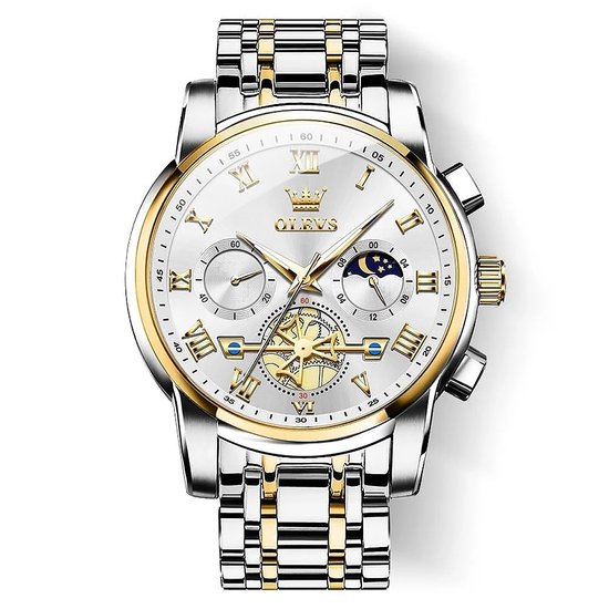 OLEVS Luxe horloge Roestvrij staal Chronograph Waterdicht 42MM Quartz . bol