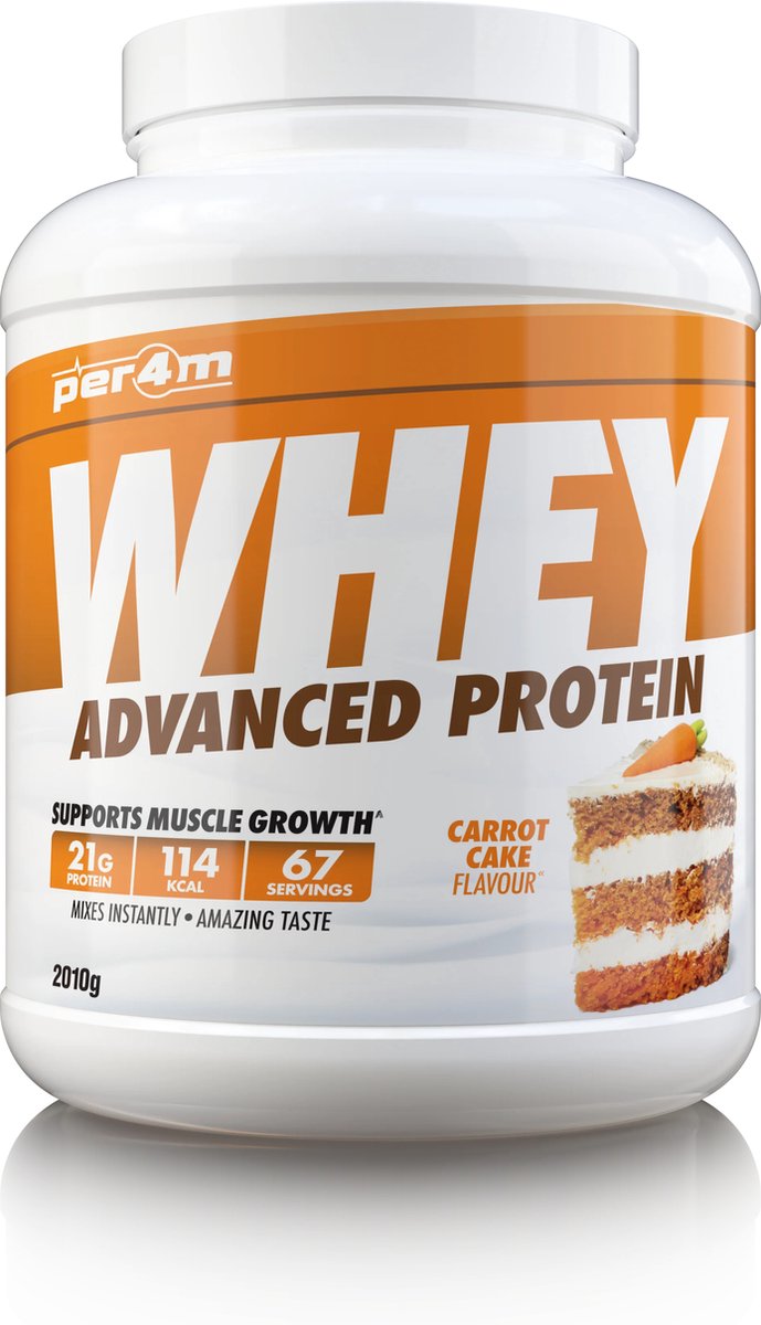 Goedkoopste Per4m - Advanced Whey Protein - Carrot Cake - Proteine poeder - Eiwit shake - Eiwitpoeder - 2.01kg - Whey Protein - Eiwitshakes - Whey Proteine - Protein - Proteine - Proteine Shake - Shake - Fitness - Krachttraining - Gym