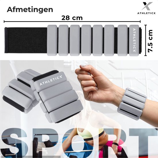 Athleticx Polsgewichten en Enkelgewichten, 2 Stuks (0.25-1.00 kg