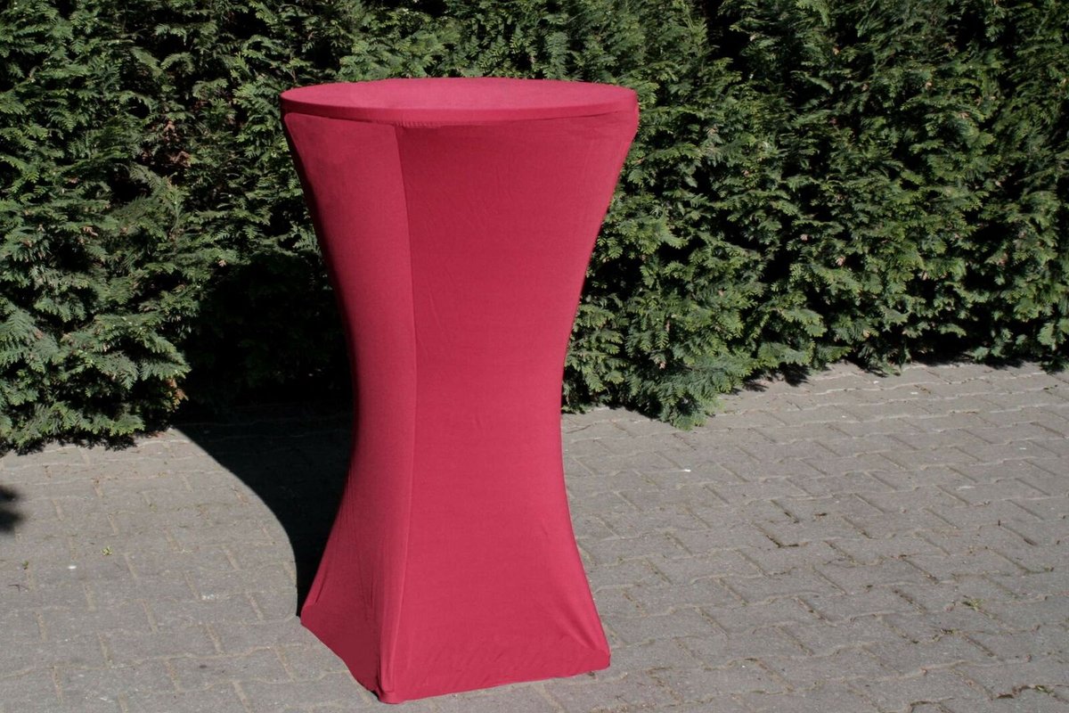 Hoes voor statafels rood gemaakt van stretch tot 120 cm hoogte en Ø 80 cm Tafelhoes