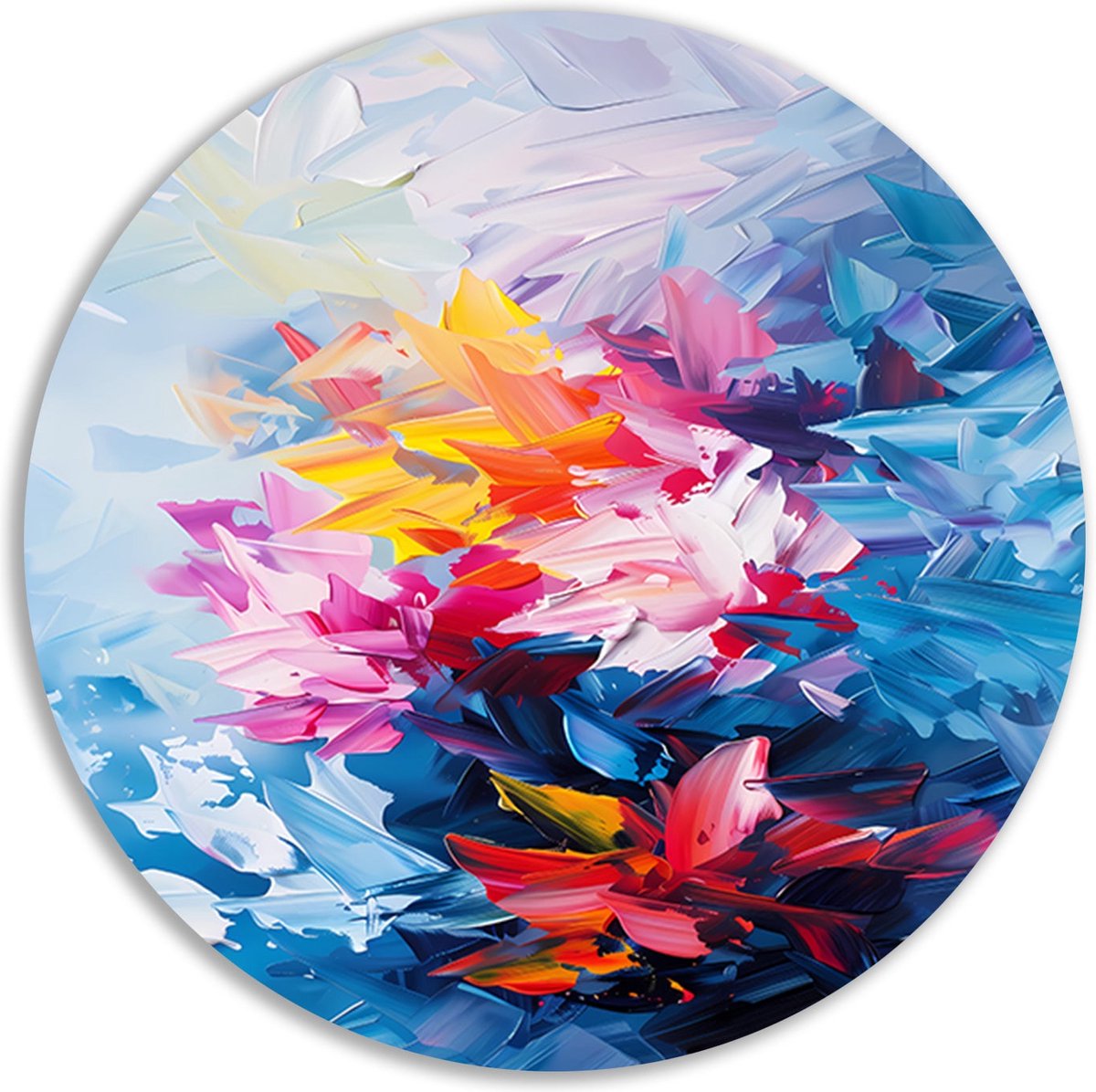 Bloemen wandschaal - Natuur wandcirkels - Schilderij Bladeren - Moderne schilderijen - Wan
