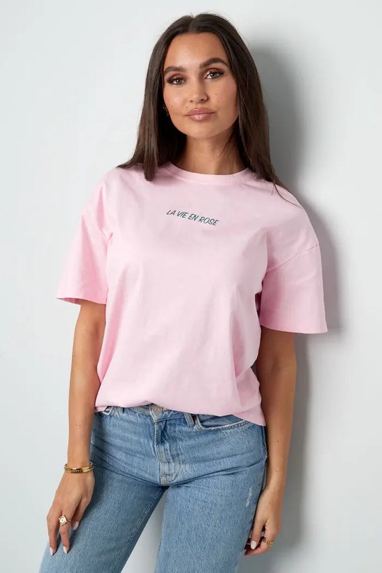 T shirt la vie en rose Roze Dames Maat S bol