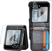 PU Leren Fliphoes met Kleurblok en Onzichtbare Magneetsluiting Compatibel met Crosscall Core-X3, Slank en Stijlvol Telefoonhoesje (Zwart