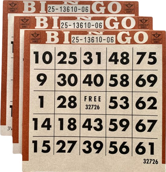 Foto: Set van 3 x 25 bingo kaarten 0 tot 75 75 vellen gratis verzonden